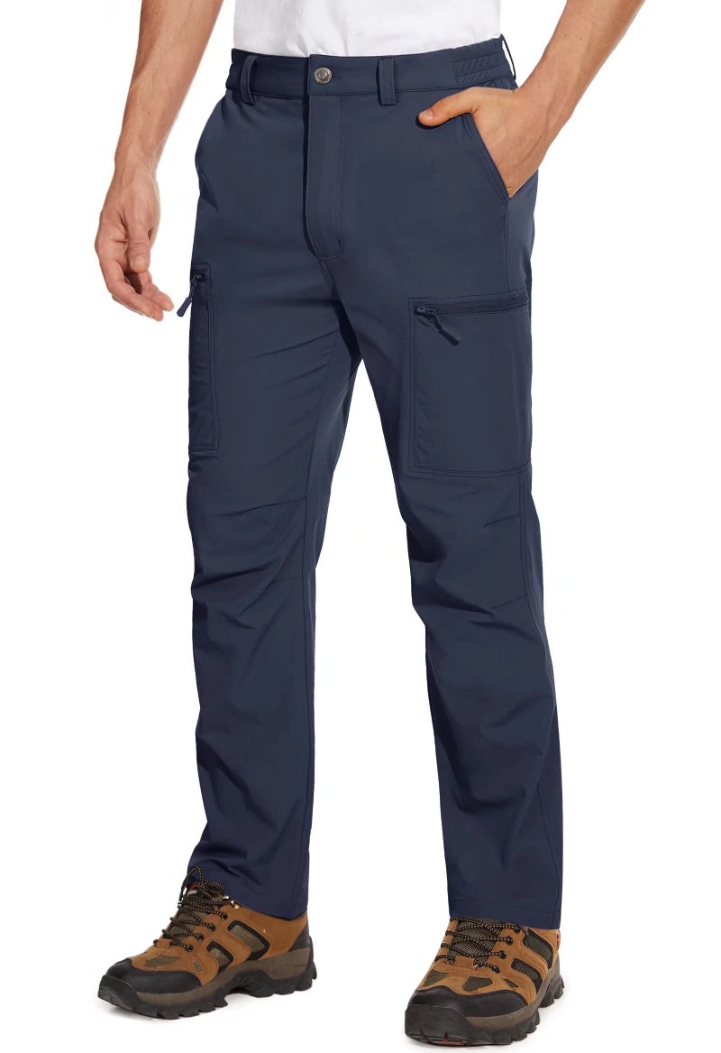 MAGCOMSEN Work Pants for Men Hiking Pants Summer Travel Pants Water Resistant Fishing Pants for Men Quick Dry Pants Straight Leg Navy - Image 1
